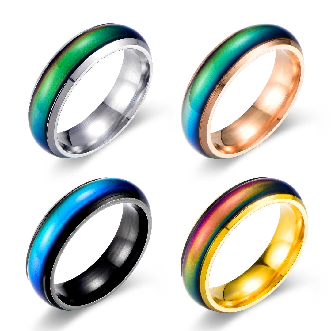 Stainless steel Mood Ring Color Change For Women Men and kids