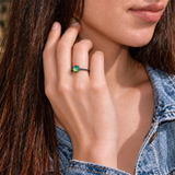 1.5mm Dainty Color Changing Stainless Steel Mood Ring (Black)