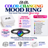 1.5mm Dainty Color Changing Stainless Steel Mood Ring (Black)