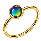 1.5mm Dainty Color Changing Stainless Steel Mood Ring (Gold)