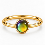 1.5mm Dainty Color Changing Stainless Steel Mood Ring (Gold)