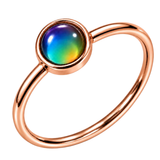 1.5mm Dainty Color Changing Stainless Steel Mood Ring (Rose Gold)
