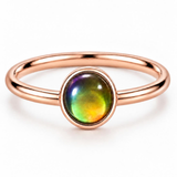 1.5mm Dainty Color Changing Stainless Steel Mood Ring (Rose Gold)