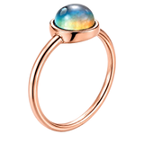 1.5mm Dainty Color Changing Stainless Steel Mood Ring (Rose Gold)