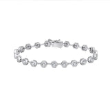 Ello Elli Moissanite Tennis Bracelet for Women - 925 Sterling Silver - 2.5mm D CVVS1 Moissanite Stones - 4.5mm Honeycomb Pattern - Dual Safeties - Luxury Gift Box olor