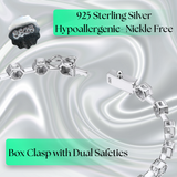 Ello Elli Moissanite Tennis Bracelet for Women - 925 Sterling Silver - 2.5mm D CVVS1 Moissanite Stones - 4.5mm Honeycomb Pattern - Dual Safeties - Luxury Gift Box olor