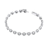 Ello Elli Moissanite Tennis Bracelet for Women - 925 Sterling Silver - 2.5mm D CVVS1 Moissanite Stones - 4.5mm Honeycomb Pattern - Dual Safeties - Luxury Gift Box olor