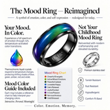 6mm Color Changing Stainless Steel Mood Ring (Black)