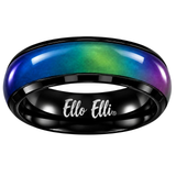 6mm Color Changing Stainless Steel Mood Ring (Black)