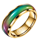 6mm Color Changing Stainless Steel Mood Ring (Gold)