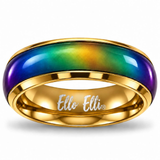 6mm Color Changing Stainless Steel Mood Ring (Gold)