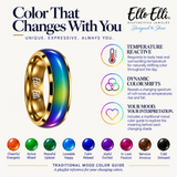 6mm Color Changing Stainless Steel Mood Ring (Gold)
