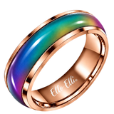 6mm Color Changing Stainless Steel Mood Ring (Rose Gold)