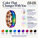 6mm Color Changing Stainless Steel Mood Ring (Rose Gold)
