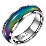 6mm Color Changing Stainless Steel Mood Ring (Silver)