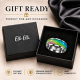 8mm Color Changing Stainless Steel Mood Ring (Silver)