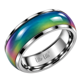 8mm Color Changing Stainless Steel Mood Ring (Silver)