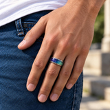 8mm Color Changing Stainless Steel Mood Ring (Silver)
