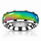 8mm Color Changing Stainless Steel Mood Ring (Silver)