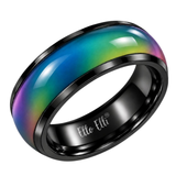 8mm Color Changing Stainless Steel Mood Ring (Black)