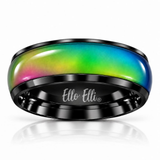 8mm Color Changing Stainless Steel Mood Ring (Black)
