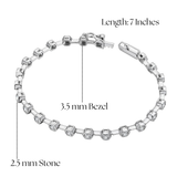 Ello Elli Moissanite Sterling Silver Tennis Bracelet for Women - 2.5mm D Color VVS Stones - 4.5mm Hex Bezel Setting - Dual Safeties - Luxury Gift Box
