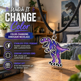 Stainless Steel Color Changing T-Rex Mood Necklace