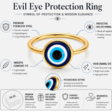 8mm Evil Eye Dainty Gold Tone Ring