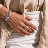 1.5mm Stainless Steel Evil Eye Ring