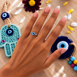 1.5mm Stainless Steel Evil Eye Ring