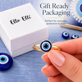 1.5mm Stainless Steel Evil Eye Gold Tone Ring