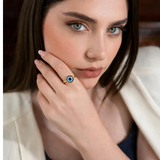 8mm Evil Eye Dainty Gold Tone Ring