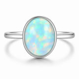 Created Opal Stainless-Steel Ring