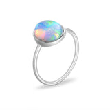 Created Opal Stainless-Steel Ring