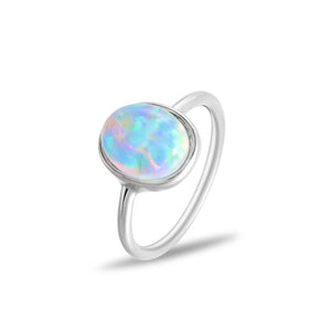 Created Opal Stainless-Steel Ring