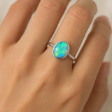 Created Opal Stainless-Steel Ring