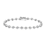 Ello Elli Moissanite Sterling Silver Tennis Bracelet for Women - 2.5mm D Color VVS Stones - 4.5mm Hex Bezel Setting - Dual Safeties - Luxury Gift Box