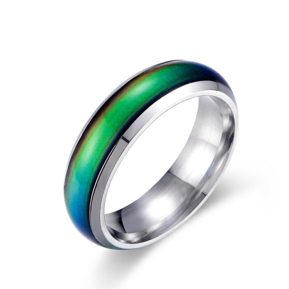 Mood Ring Spinner Change Color Stainless Steel Rings Size 5-10 - With  E-Chart 