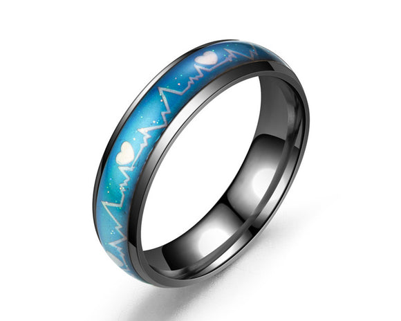 Color Changing Heartbeat Mood Ring (Black) - Ello Elli Online Store