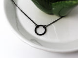 Dainty Circle Necklace (Black) - Ello Elli Online Store